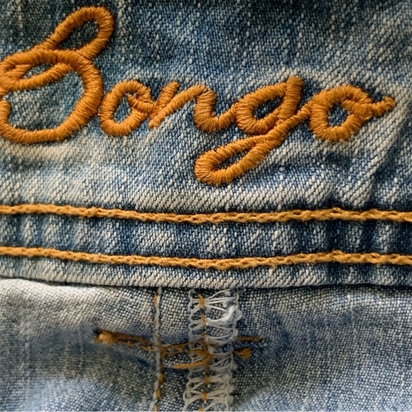 Vtg Bongo Y2K Flared Low Rise Jeans Size 7 Women’s Blue Medium Wash Festival - Picture 12 of 16